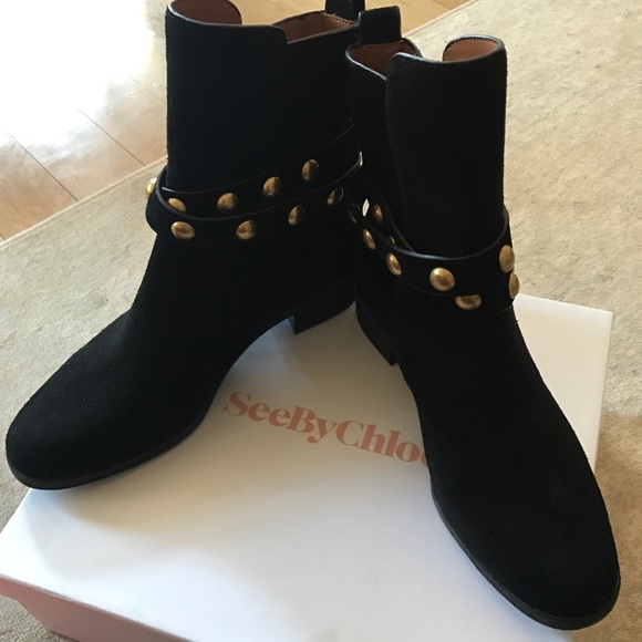 see by chloe studded booties